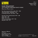 Giacomo Franci Igor Stravinsky The Complete Published Piano Works Mastertape Studio Quality Reel To Reel Tape (5 Reels)