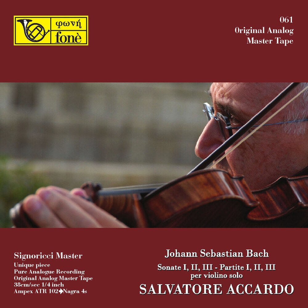 Salvatore Accardo J.S. Bach Sonate & Partite I, II, III  per Violino Solo Mastertape Studio Quality Reel To Reel Tape (5 Reels)