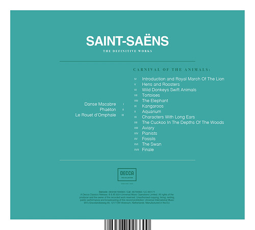 Saint-Saens The Definitive Works Teal Coloured Vinyl (Decca Collection Series)