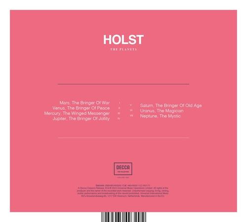 Zubin Mehta & The Los Angeles Philharmonic Holst The Planets Transparent Pink Coloured Vinyl (Decca Collection Series)