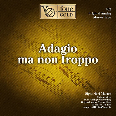 Various Artists Adagio ma non troppo Mastertape Studio Quality Reel To Reel Tape (2 Reels)