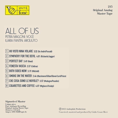 Petra Magoni & Ilaria Fantin All Of Us Mastertape Studio Quality Reel To Reel Tape (2 Reels)