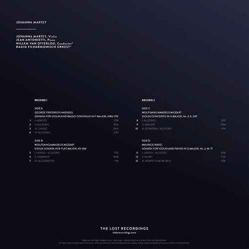 Johanna Martzy The Unreleased and Rare Recordings (2 LP)