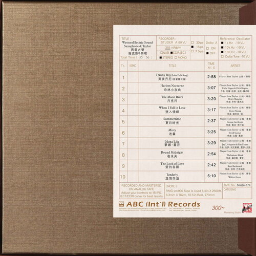 Various Artists Western Electric Sound Saxophone & Taylor Mastertape Studio Quality Reel To Reel Tape (1 Reel)