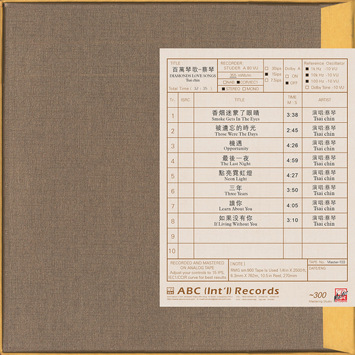 Tsai Chin The Past Days Mastertape Studio Quality Reel To Reel Tape (1 Reel)