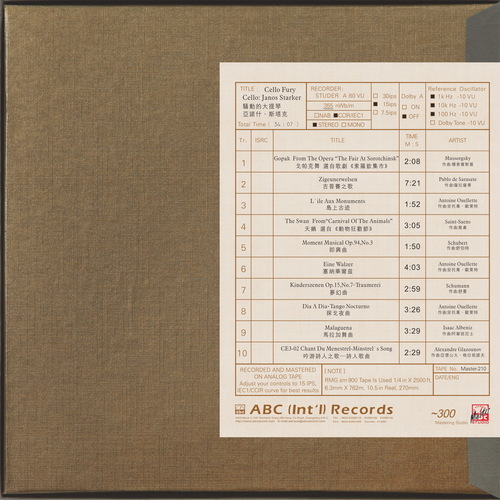 Cello Fury Janos Starker Mastertape Studio Quality Reel To Reel Tape (1 Reel)
