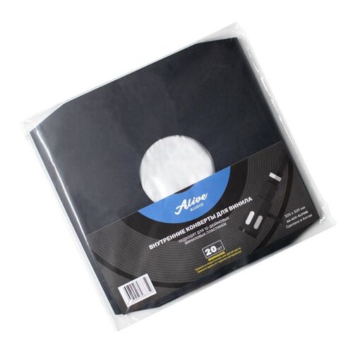 Alive Audio Inner Record Sleeves Black Set (20 pcs.)