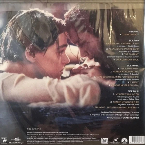 OST Back to Titanic by James Horner Coloured Translucent Yellow Vinyl (2 LP)