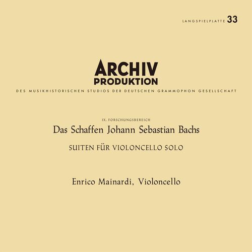 Enrico Mainardi Das Schaffen Johann Sebastian Bachs: Suiten für Violoncello Solo Box Set (4 LP)