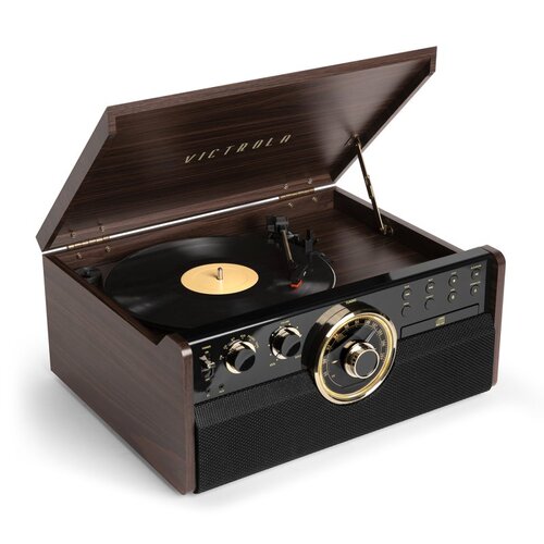 Victrola Empire 6-in-1 Farmhouse Walnut