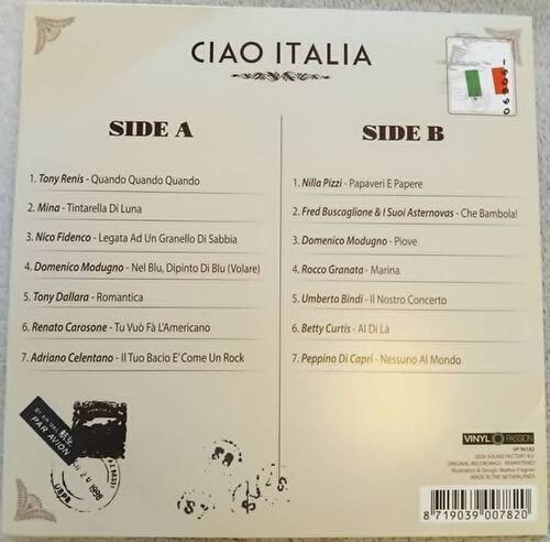 Various Artists Ciao Italia Tri-Color Clear/Silver/Blue Vinyl