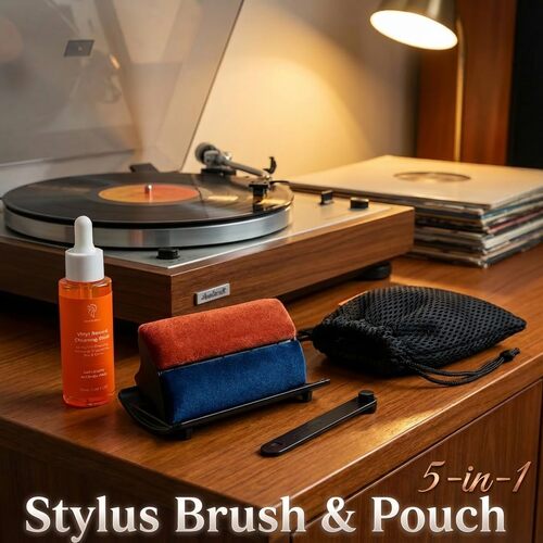 HumminGuru I-Brush 5-in-1 Vinyl Record Cleaning Kit