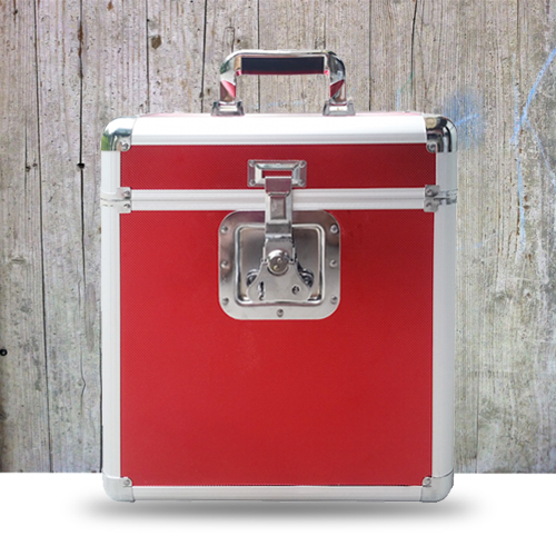 Rock on Wall Flight Case 25 LP Red