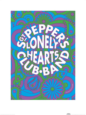 Art Print Lyrics by Lennon & McCartney Sgt Pepper Psychedelic
